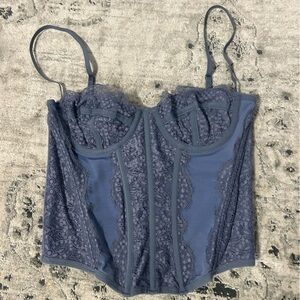 Urban Outfitters Lace Corset Top in Blue
